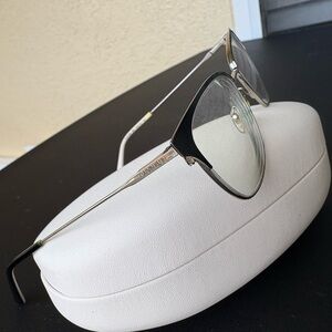 Stylish Black and Gold Cat-Eye Glasses Calvin Klein frame